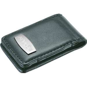    Black Leather & Stainless Steel Money Clip   Free Engraving Beauty