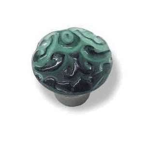  Betsy Fields Glass Cabinet Knob Green Scroll: Home 