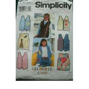   VEST SIZE 7 8 10 SIMPLICITY SEWING PATTERN 9639 Arts, Crafts & Sewing