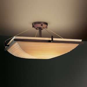 Justice Design PNA 9781 25 SAWT DBRZ, Porcelina Semi Flush Lighting, 3 