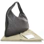 BOTTEGA VENETA Nappa Intrecciato Large Veneta Hobo Ebano