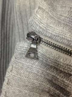 Jil Sander 70% wool 30% cashmere full zip cardigan in a warm gray.