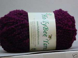 100% Wool Holly Bee Grape Purple Soft Yarn~50 GM Ball  