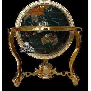   Tripod Gold leg Table Stand Gem Gemstone World Map Globe Globes Maps