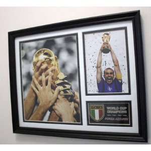  2006 Italy World Cup Trophy with Fabio Cannavaro Framed 