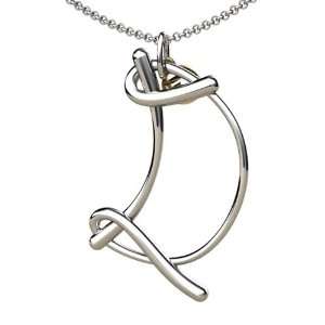   14K Gold Script Initial D Pendant with chain: Franco Vincente: Jewelry