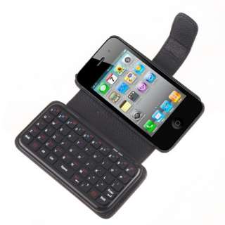 Bluetooth Wireless Keyboard Leather Case for iPhone 4  