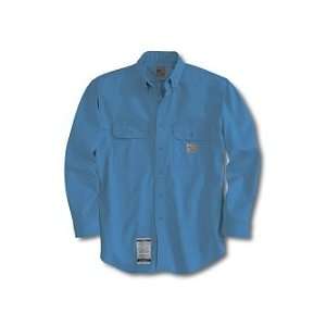   FRS160 Flame Resistant Twill Shirt with Pocket Flaps Medium Blue Small