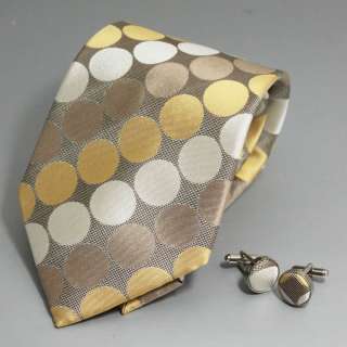 A1199 gold khaki polka dots gift for holidays handmade silk tie 
