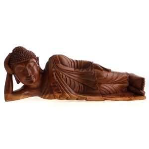  Bali Wood Carving~Sleeping Buddha Sculpture~Art