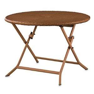  Resin Wicker Round Folding Table   Improvements: Patio 