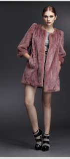 2012 NEW Womens minks fur Minks Coat Color: Lotus root pink color 