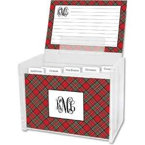  Boatman Geller Recipe Boxes with Cards   Plaid Red: Home 
