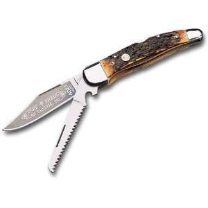  Boker Double Lock Folding Hunter Stag Handle 5.25 Closed 