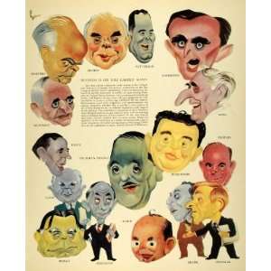   Lubin Ferguson Borah Caricature   Original Color Print