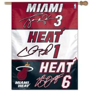 NBA Miami Heat Flag Lebron Wade Bosh 