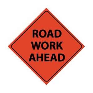 RUR8   Traffic, Road Work Ahead, 48 X 48, Roll Up Sign, Reflective 