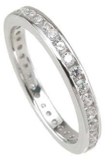   925 STERLING SILVER ROUND CUT ETERNITY RING BAND SIZE 5,6,7,8,9  