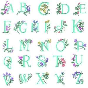  OESD Embroidery Machine Designs CD FLORAL ALPHABET III 