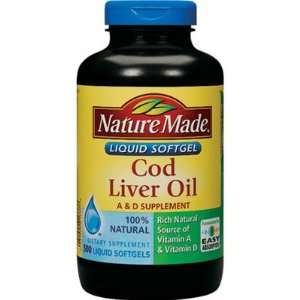   Cod Liver Oil Vitamin A and D Supplement Liquid Softgels   500 Count