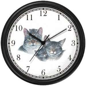  Gray Tabby Cat Family Cat   JP   Wall Clock by WatchBuddy 
