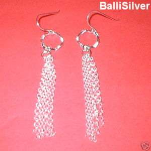 pairs St Silver Diamond Cut Chain TASSEL Earrings Lot  