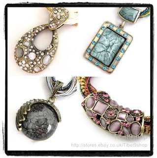 6pcs Wholesale Crystal Stone Pendant BOHO Necklace W119  