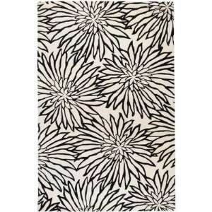  Goa White / Black Contemporary Rug Size Scatter / Novelty 