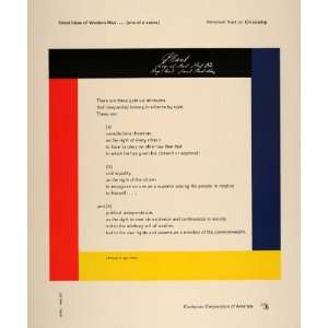  1952 CCA Art Max Bill Immanuel Kant Citizenship Print 
