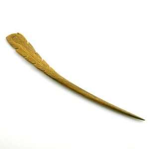   Handmade Lignum vitae Wood Carved Hair Stick Wing 7 inches Beauty
