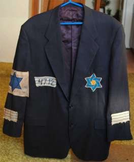 Jewish HOLOCAUST WW2 GHETTO JACKET with patches and armband, made for 