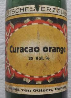 1930s Germany 3rd Reich CURACAO ORANGE Liquor Bottle  