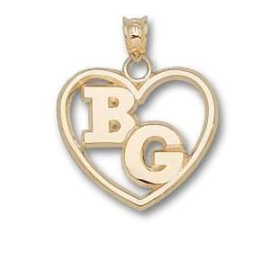 Bowling Green Falcons Bg Heart Pendant (Gold Plated 