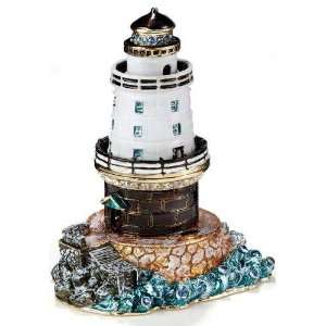   Light House 1 Bejeweled Jeweled Trinket Box: Home & Kitchen