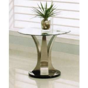    End Table with Glass Top in Chrome Finish by Acme: Home & Kitchen
