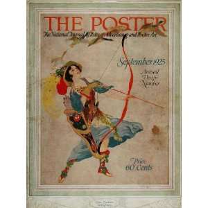  1925 Cover Poster Willy Pogany Woman Archer Bow Arrow 