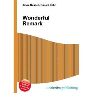 Wonderful Remark Ronald Cohn Jesse Russell  Books