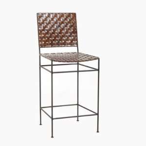   : Saddler 26 Iron and Woven Leather Counter Stool: Furniture & Decor