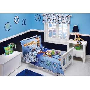  Toy Story Buzz and Woody Toddler Bedding 4 Piece Set: Baby