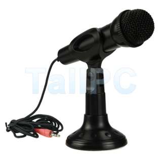 New Black 3.5mm Mini Studio Speech Mic Microphone With Stand  