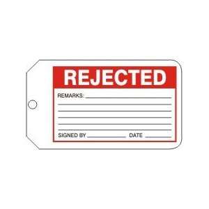  REJECTED Tags RV Plastic (5 7/8 x 3 3/8)   1 Pack of 25 