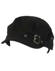 New Cotton Buckle Belt Newsboy Cabbie Cadet Cap Hat Black