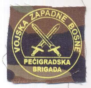 BOSNIA ARMY  WEST BOSNIA / BRIGADE OF PECIGRAD ,war time sleeve patch 