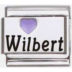  Wilbert Purple Heart Laser Name Italian Charm Link 