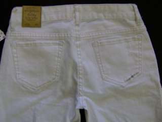 Aeropostale white denim jeans cropped pants womens juniors 3/4  