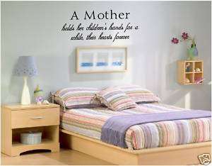 Mother Holds Her   Vinyl Wall Art Decals Words Quote  