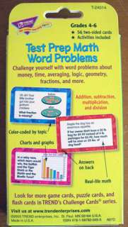 TEST PREP MATH FLASH CARDS Word Problems Grades 4 6 New  