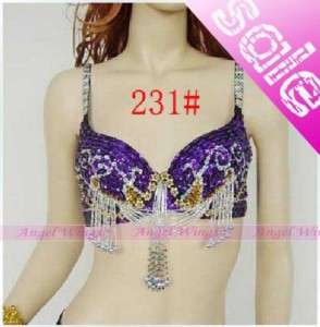 Belly Dancing Top bra US Size 32 34B/C 5 colours Purple  