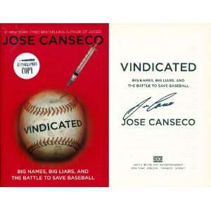  Jose Canseco Autographed Vindicated Book Sports 