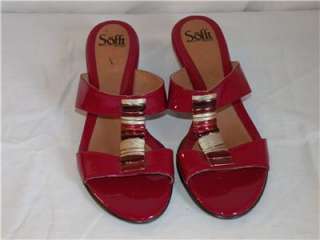Womens SOFFT Anita Red Patent Leather Slides Sandals 11 EUC  